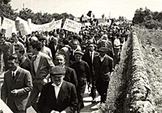 Manifestazione di braccianti in Puglia.