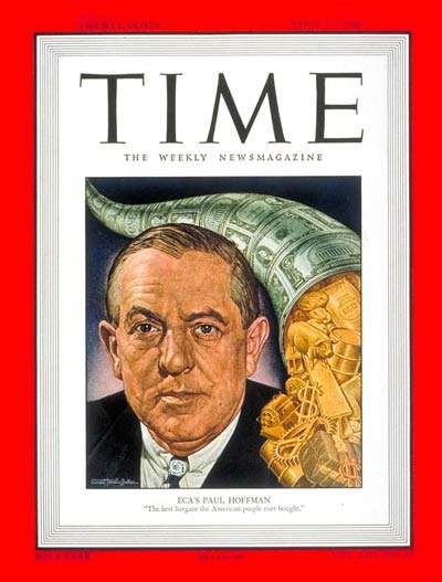 Paul G. Hoffman sulla copertina di Time dell'11 aprile 1949.