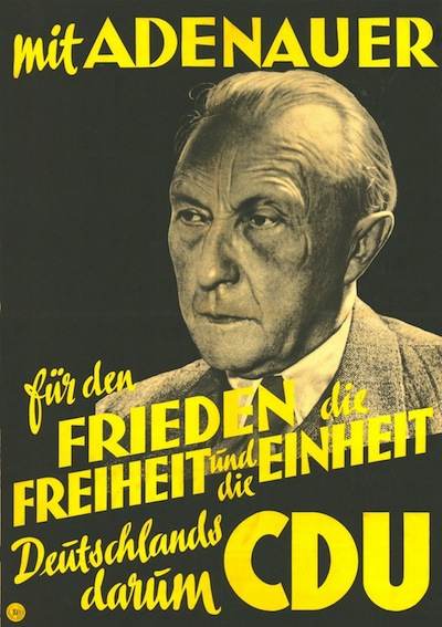 Manifesto a sostegno dell'elezione di Konrad Adenauer.