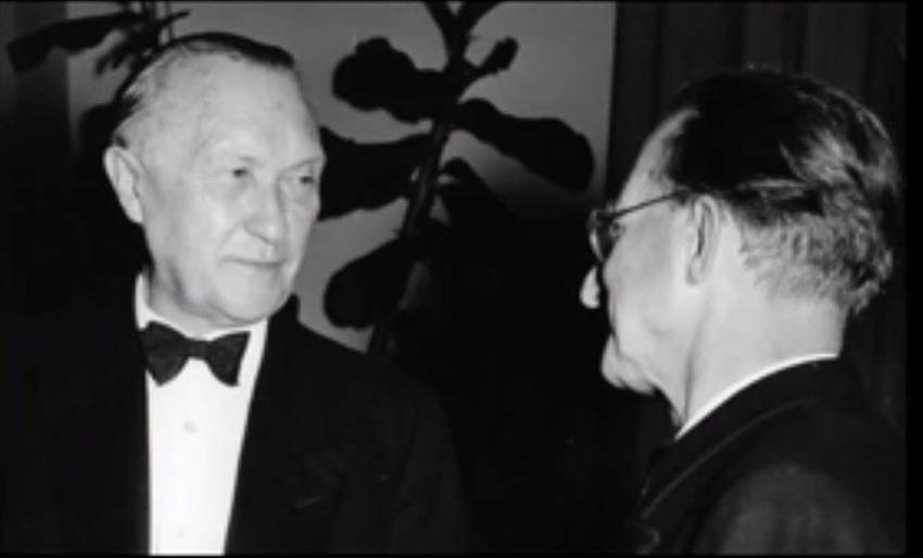 Konrad Adenauer con Alcide De Gasperi durante la visita a Roma del 1951.