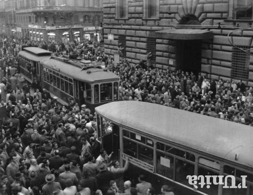 Manifestazione di protesta a Roma il 18 gennaio 1951 contro la visita di Eisenhower.