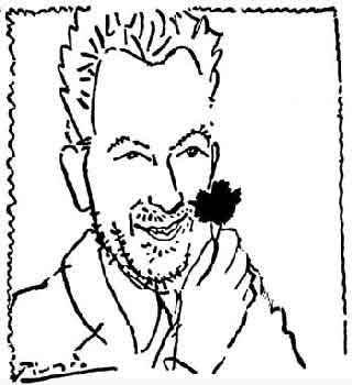 Nikos Beloyannis in un disegno di Pablo Picasso.