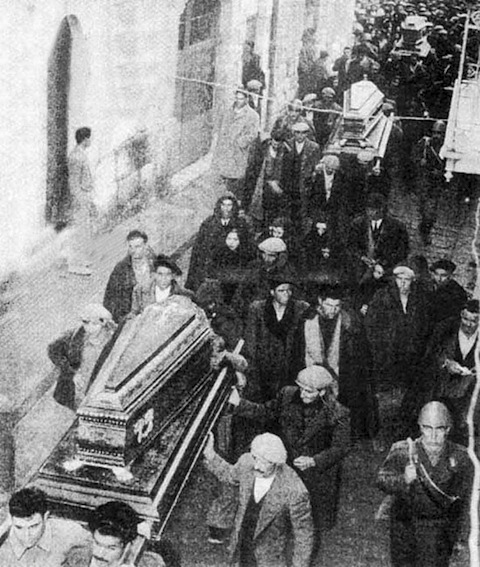 Funerali per i morti di Mussomeli.