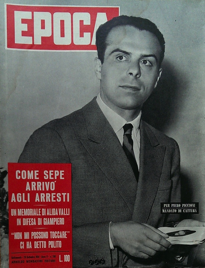 Piero, figlio del ministro Attilio Piccioni, sulla copertina di Epoca.