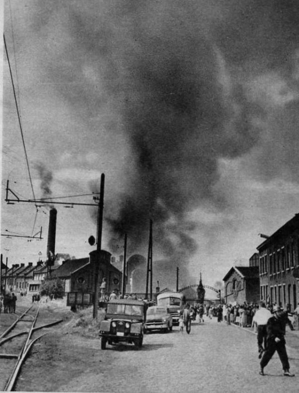 La scena della tragedia di Marcinelle.