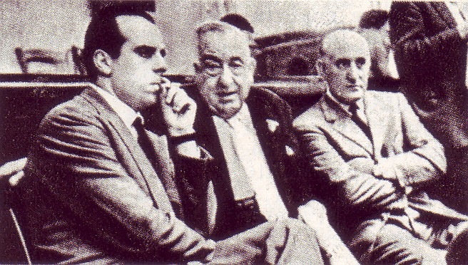 Piccioni, Polito e Montagna durante il processo Montesi.