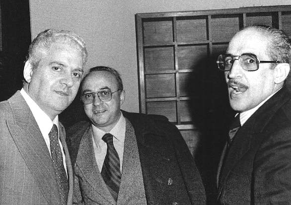 Salvo Lima (a sinistra) e Vito Ciancimino (a destra), due sindaci di Palermo compromessi con la mafia.