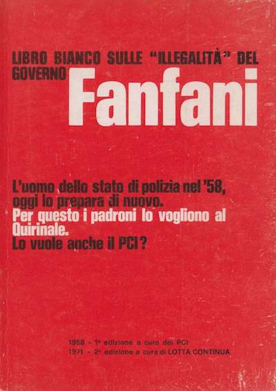Il "libro bianco" di Terracini in una edizione del 1971.