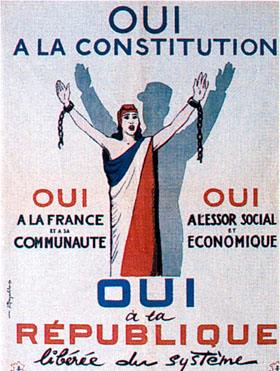 Propaganda gollista per il referendum del 28 settembre 1958.