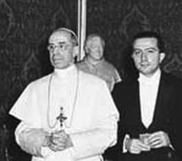 Gliulio Andreotti con il Papa Pio XII.