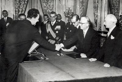 Il giuramento dei ministri del governo Segni.
