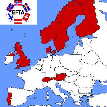 Paesi aderenti all'EFTA.