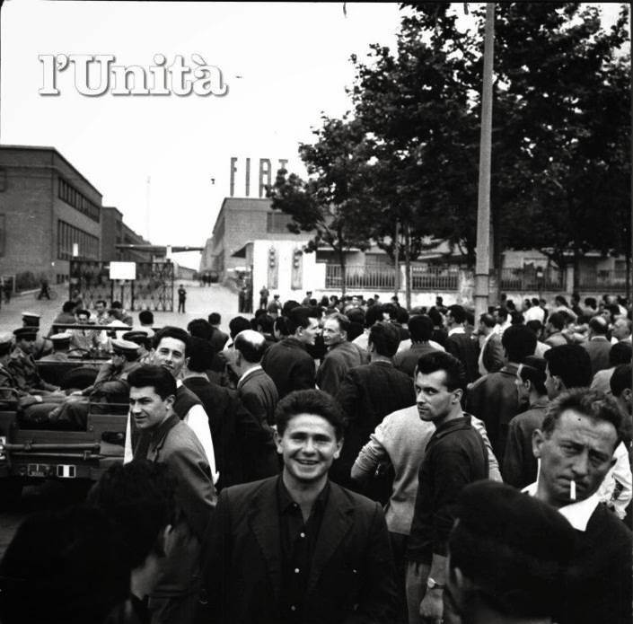 Sciopero alla Fiat Mirafiori nel luglio 1962.