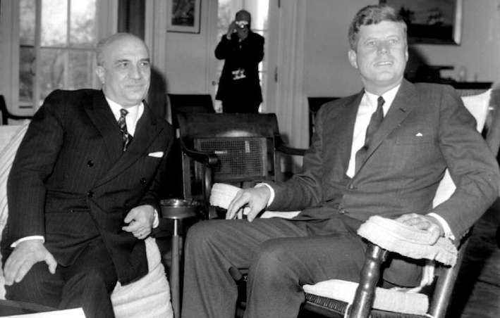 Fanfani con Kennedy alla Casa bianca.
