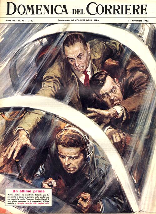 Copertina della Domenica del Corriere sulla morte di Mattei.