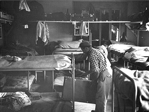 Stanza in cui nel 1962 vivevano alcuni immigrati italiani a Ginevra.