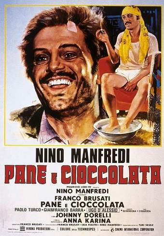 Pane e cioccolata (1973) film comico-drammatico di Dino Brusati sulla condizione difficile e umiliante degli emigrati italiani in Svizzera negli anni '60.