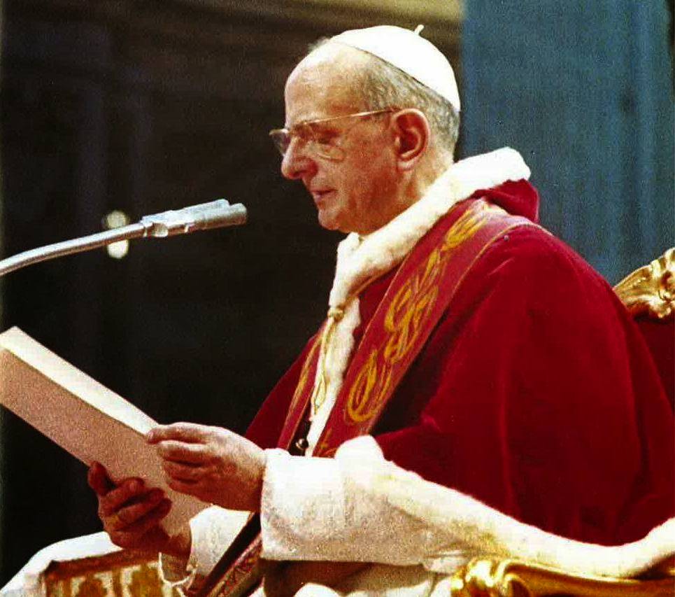 Paolo VI alla chiusura del Concilio Vaticano II.