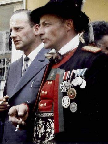 Georg Klotz (a destra) e Luis Amplatz, capi dell'organizzazione terroristica BAS, per la secessione dell'Alto Adige. 