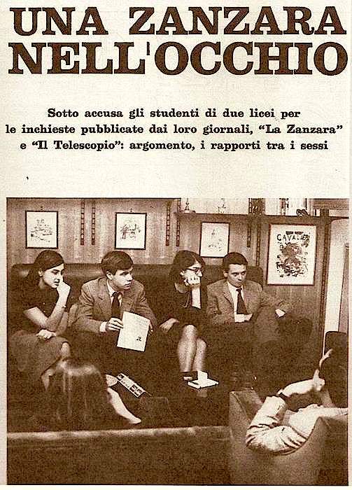 Il servizio della rivista Noi donne sul caso della “Zanzara”, con intervista ai redattori sotto processo.