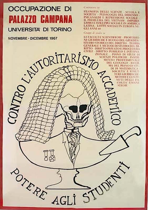 Manifesto dell'occupazione di Palazzo Campana (Università di Torino).