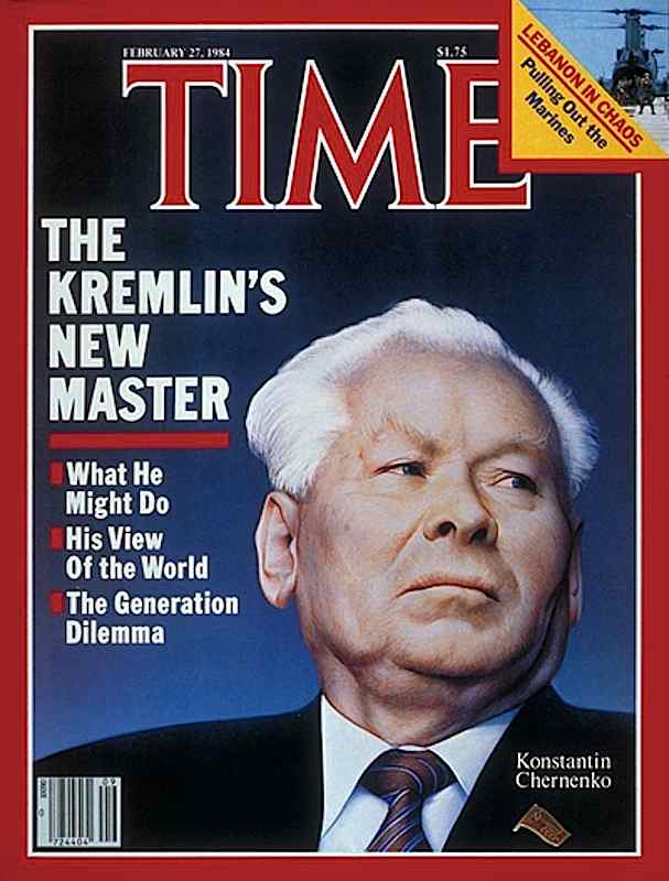 Copertina di Time dedicata a Cernenko, successore di Andropov alla guida dell'Unione sovietica.