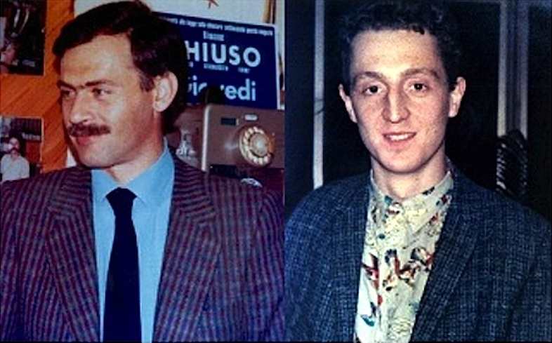 Il vicecapo della squadra mobile palermitana, Antonino Cassarà (a sinistra), e l'agente Roberto Antiochia.