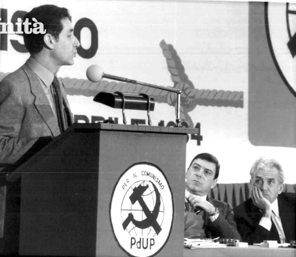 L'indipendente di sinistra Stefano Rodotà interviene al IV congresso del Pdup del 1984.