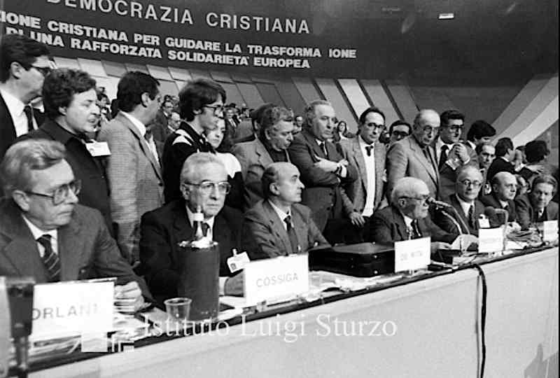 Lo stato maggiore della Dc al congresso di Roma del febbraio 1984.