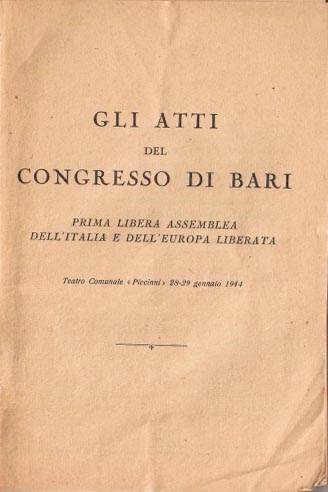Copertina degli Atti del congresso di Bari.
