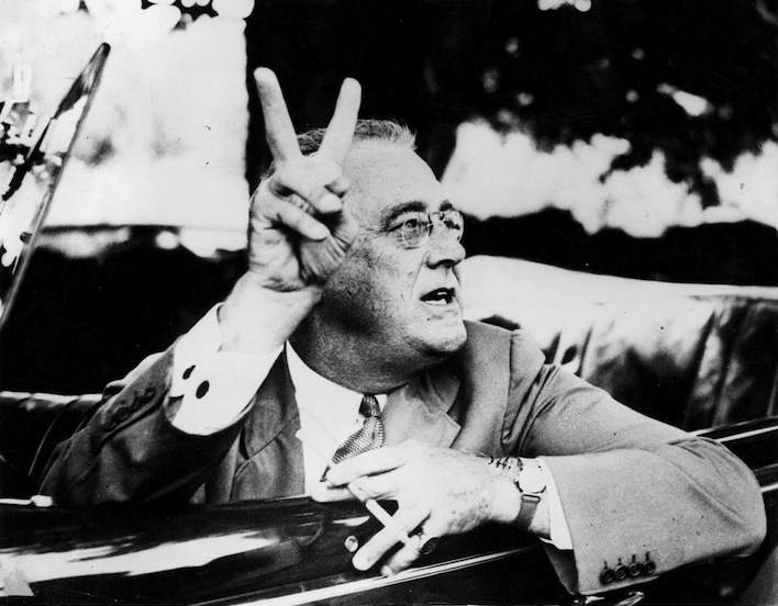 Franklyn D. Roosvelt dopo la vittoria elettorale.