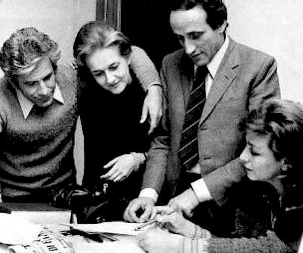 Redattori de Il Manifesto (da sinistra Magri, Rossanda, Milani e Castellina).