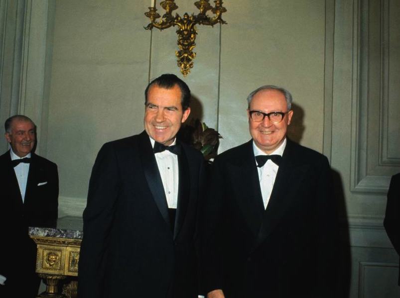 Richard Nixon ricevuto al Quirinale dal Presidente Saragat.