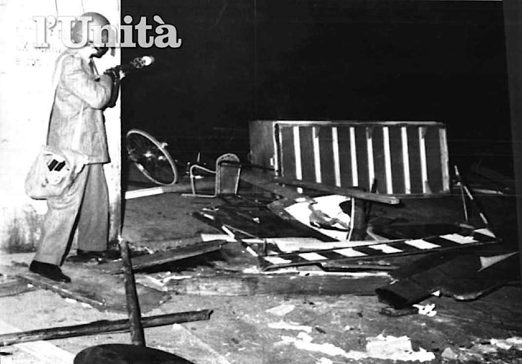 Poliziotto impegnato negli scontri del 27 ottobre 1969 a Pisa con militanti di Potere operaio.