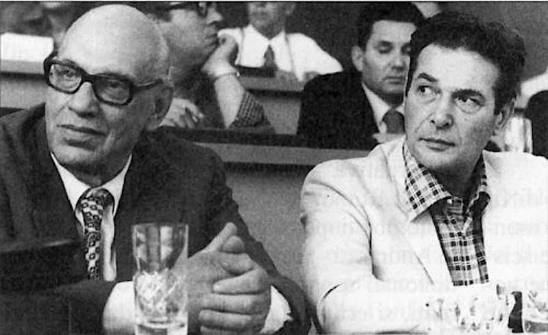 Luciano Lama, nuovo leader della Cgil, con il suo predecessore Agostino Novella.