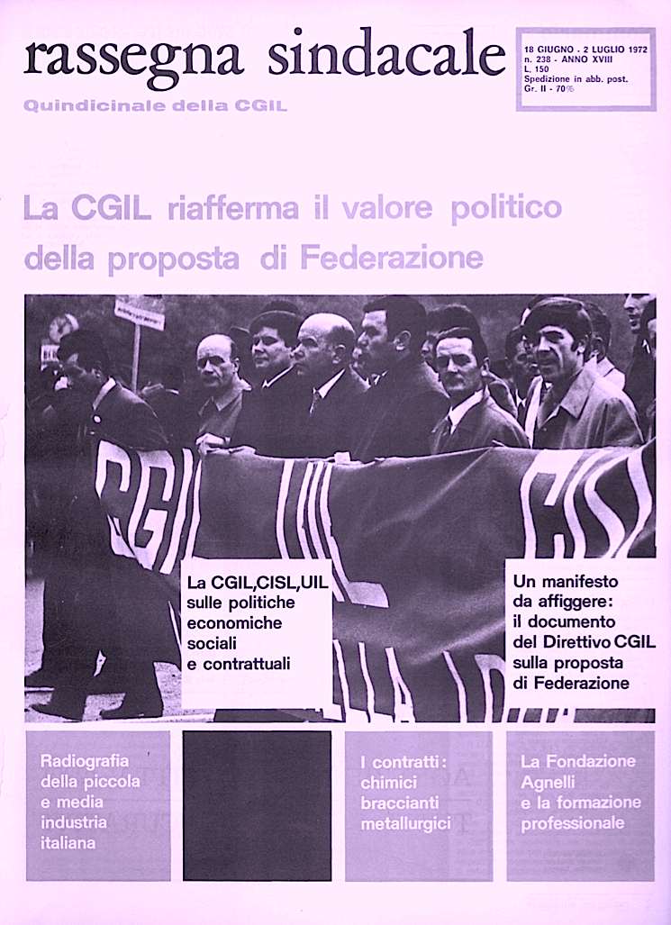 La rivista della Cgil riporta il dibattito sindacale per la nascita della federazione Cgil-Cisl_Uil.