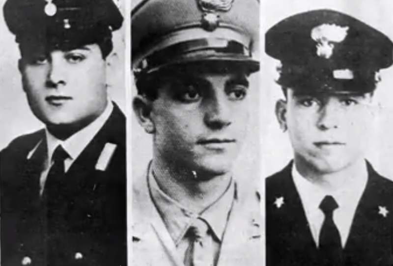 I tre carabinieri uccisi nella strage di Peteano.