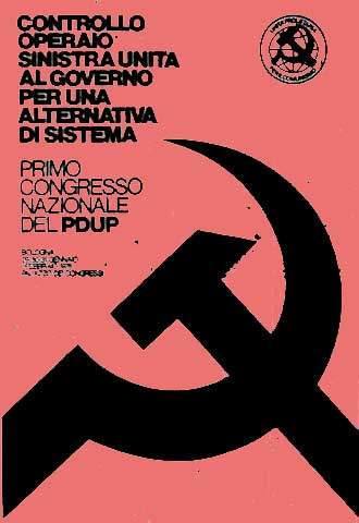 Locandina apparsa su il Manifesto del 29 gennaio 1976 per il congresso di fondazione del Pdup.