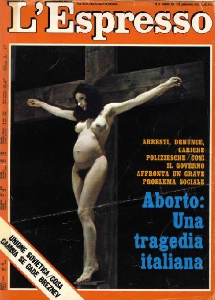 Copertina dell'Espresso dedicata al dramma dell'aborto clandestino.