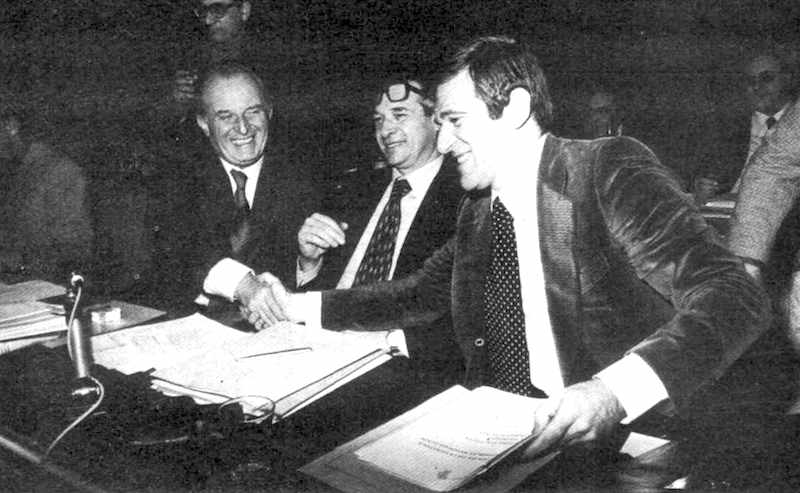 I segretari nazionali di Cgil (Lama), Cisl (Macario) e Uil (Benvenuto).