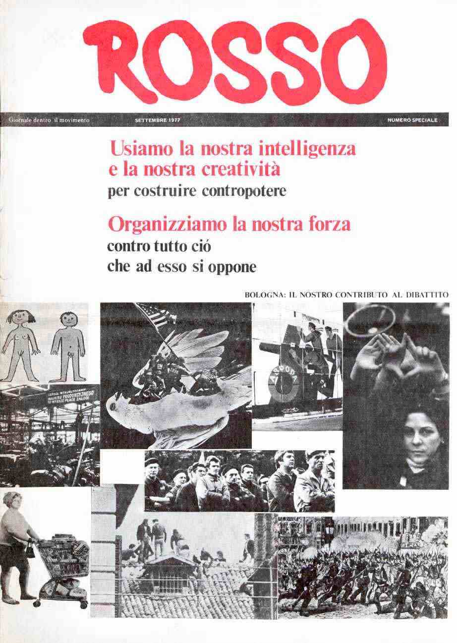 "Rosso, giornale dentro il movimento" del settembre 1977.