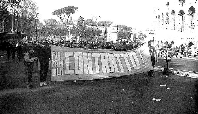 La manifestazione nazionale dei metalmeccanici a Roma del 2 dicembre 1977.