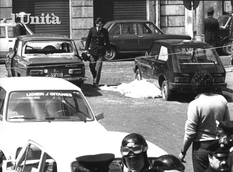 La vittima dell'assalto brigatista alla sede romana della Dc in piazza Nicosia a Roma il 3 maggio 1979.