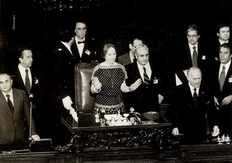 Nilde Iotti appena eletta Presidente della Camera il 20 giugno 1979.