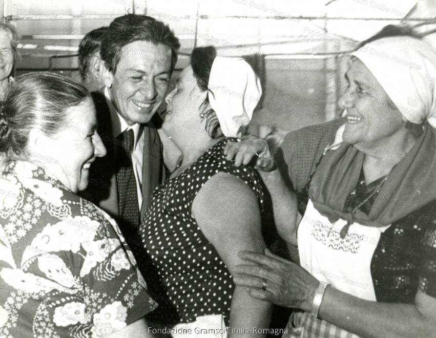 Berlinguer durante la sua visita alla Festa dell'Unità di Bologna del settembre 1980.