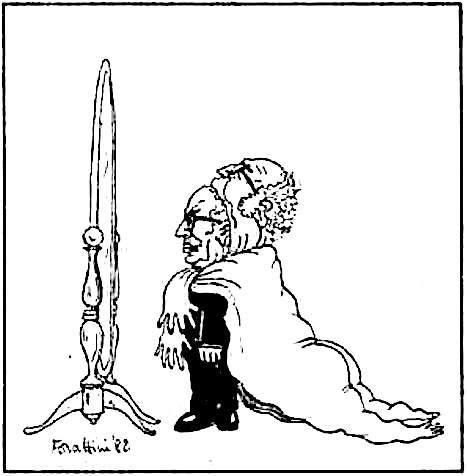Vignetta di Forattini sull'incarico a Fanfani del 16 novembre 1982.