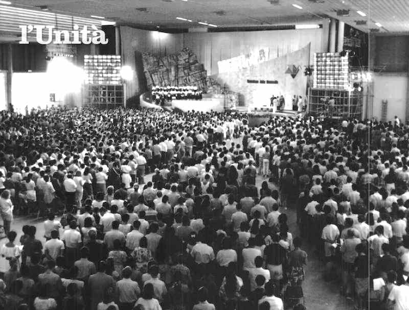 Il meeting di Comunione e Liberazione a Rimini nel 1987.