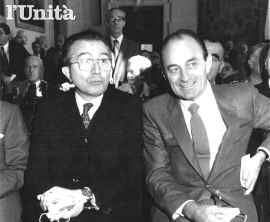 Franco Nicolazzi (Psdi) con Giulio Andreotti nel 1988.