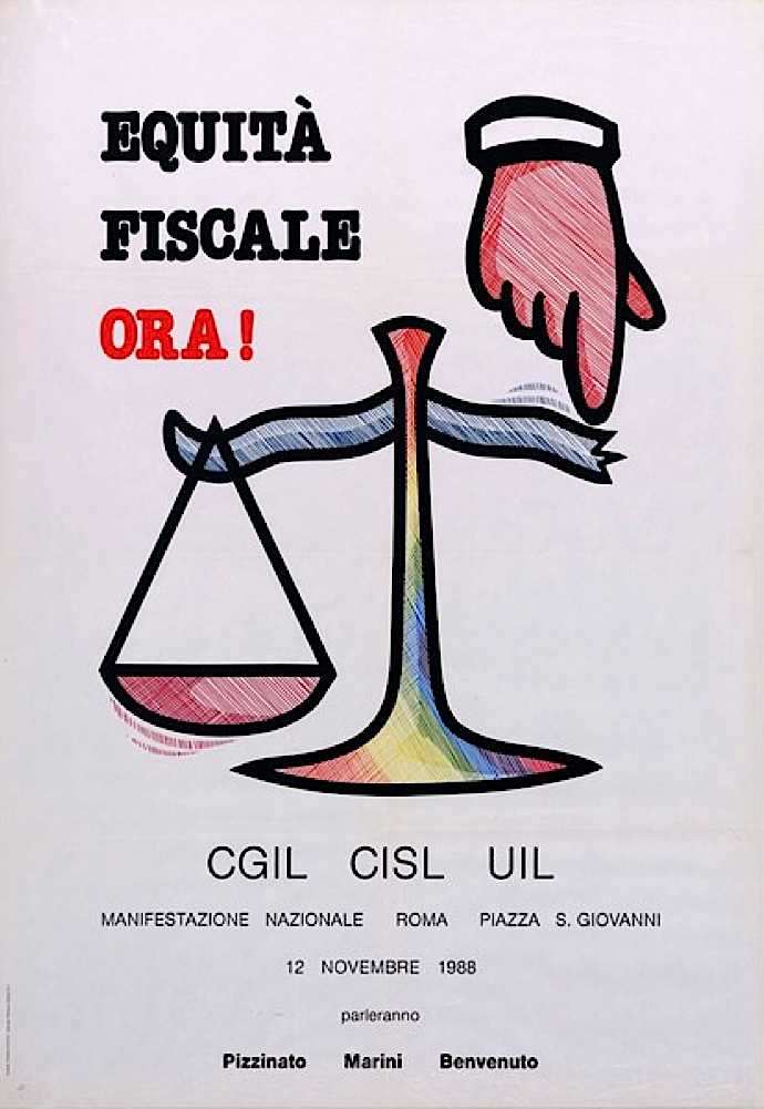 Manifesto per la manifestazione sindacale del 12 novembre 1988.