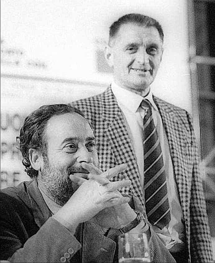 Antonio Pizzinato (a destra) con il suo vice Ottaviano Del Turco nel 1988.
